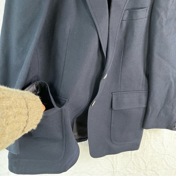 Vintage The Bentley Wool Jacket Mens M Navy Blue Blazer 2 button Sport Coat - Picture 4 of 16